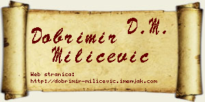 Dobrimir Milićević vizit kartica